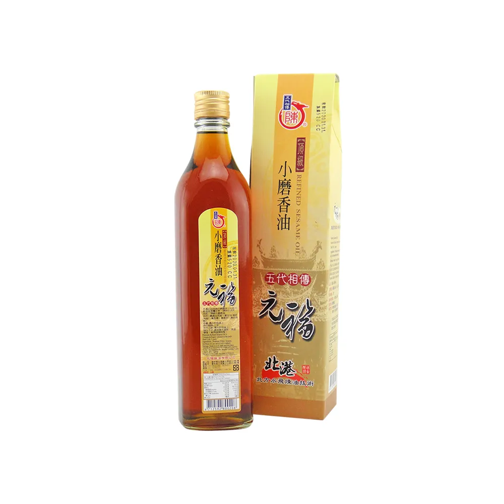 【北港元福麻油廠】招牌頂級小磨香油(520CC/瓶)(熟油/傳統水洗法/初榨油)