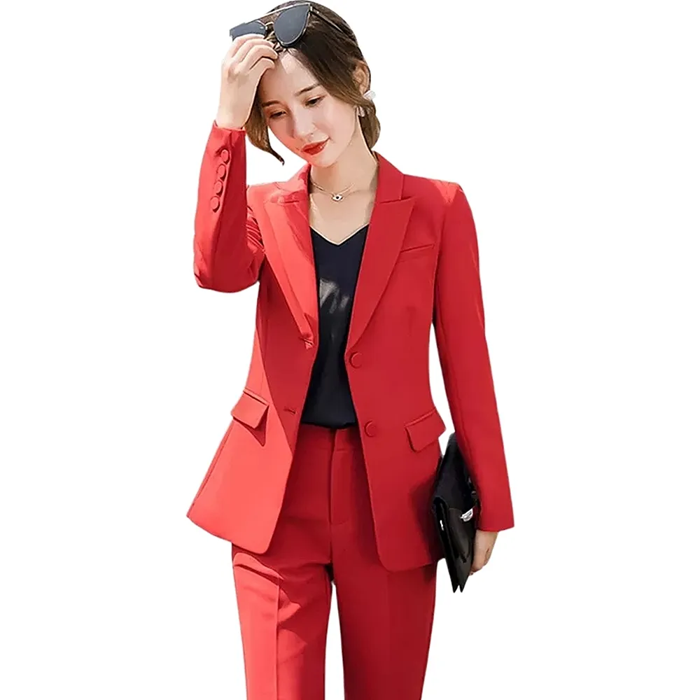 【巴黎精品】現貨+預購 西裝套裝兩件套(修身外套九分褲/喇叭褲女西服4款p1al41)