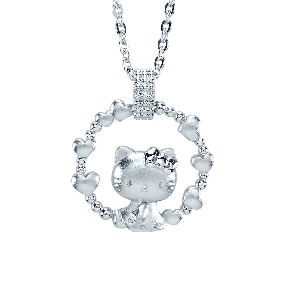 【2sweet 甜蜜約定】Hello Kitty公主系列純銀墜飾附鋼鍊(甜蜜約定 KT 銀飾)