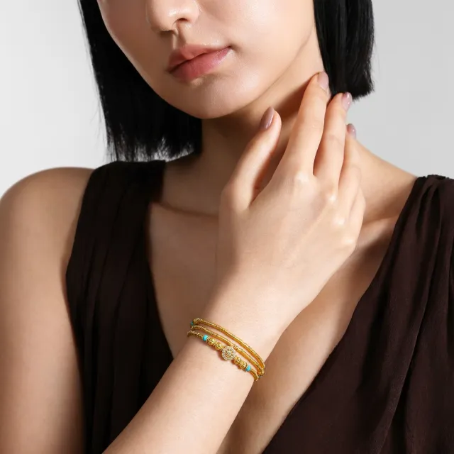 【點睛品】財納圓滿 鑽石黃金項鍊