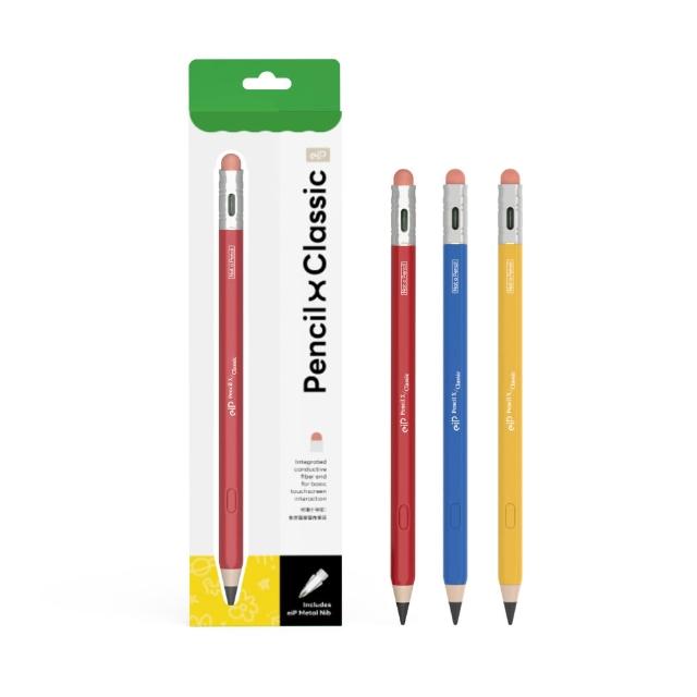 【eiP】Pencil X Classic 觸控筆(經典鉛筆造型 自定義快捷鍵 /iPad Air 11/13 Pro /iPad 10/11/mini 7)