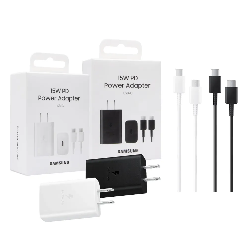 【Samsung 三星】EP-T1510 正原廠盒裝組15W Type C旅充頭+雙Type C線(for Galaxy M)