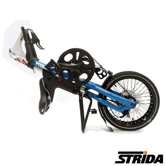 【STRiDA】速立達 18吋SX單速碟剎折疊腳踏車/三角形單車-白藍INDIGO PURE