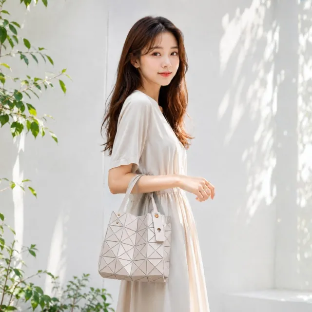 【Urban & Chic】雙11 質感日系幾何幻彩立體菱格包 小方包 手提包 托特包 通勤包 (多色任選)