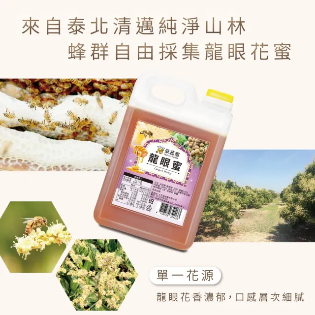 【朵蕊蜜】100%純龍眼蜂蜜 x3桶組(1200g/桶)