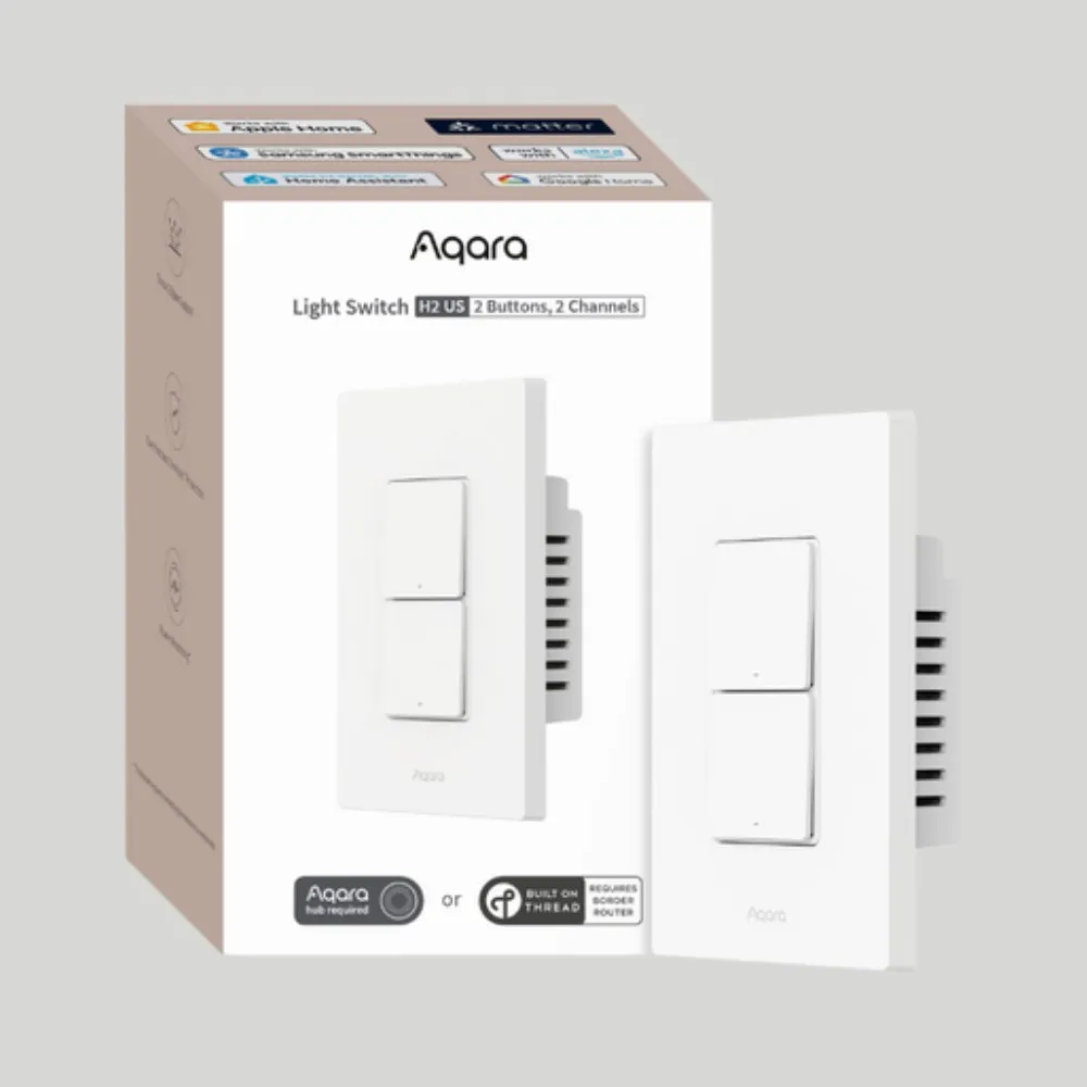 【Sioh 惜】Aqara H2 智能開關 雙鍵 2個迴路(支援Apple Homekit/Matter)