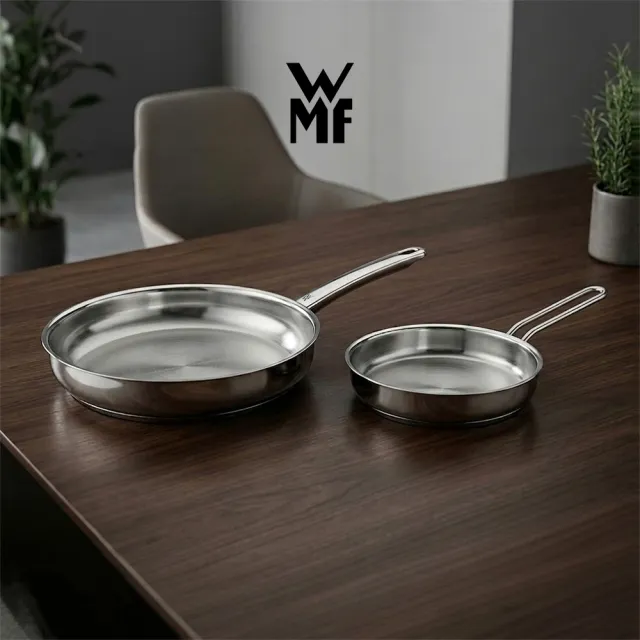 【WMF】大+小超值組★Profi Pfannen不鏽鋼煎鍋28cm+Mini不鏽鋼平煎鍋18cm IH爐/瓦斯爐/烤箱適用