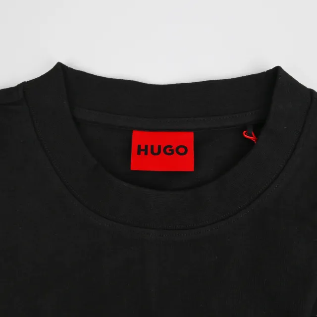【HUGO BOSS】印花圓領短袖T恤(寬鬆/黑)