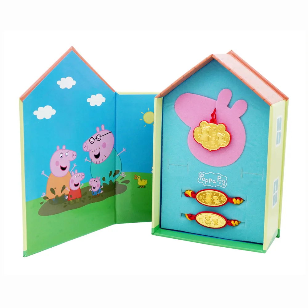 【福西珠寶】黃金彌月禮盒 Peppa Pig佩佩豬三件組 多選(金重0.20錢)