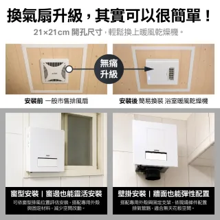 【CAESAR 凱撒衛浴】簡易換裝 浴室暖風乾燥機 DF270VFD (含基本安裝 / 變頻馬達 / 無線遙控)