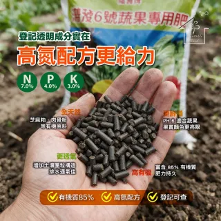 【蔬菜工坊】福壽牌洽發6號蔬果專用肥 20公斤｜雜項有機質肥料高