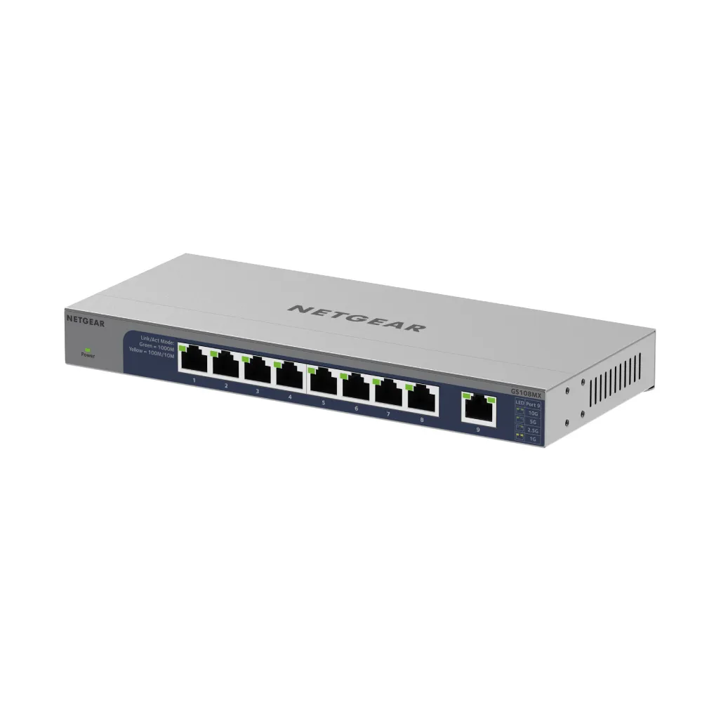 【NETGEAR】GS108X 桌上型 8埠1G + 1埠10G光纖 無網管網路交換器 美國品牌