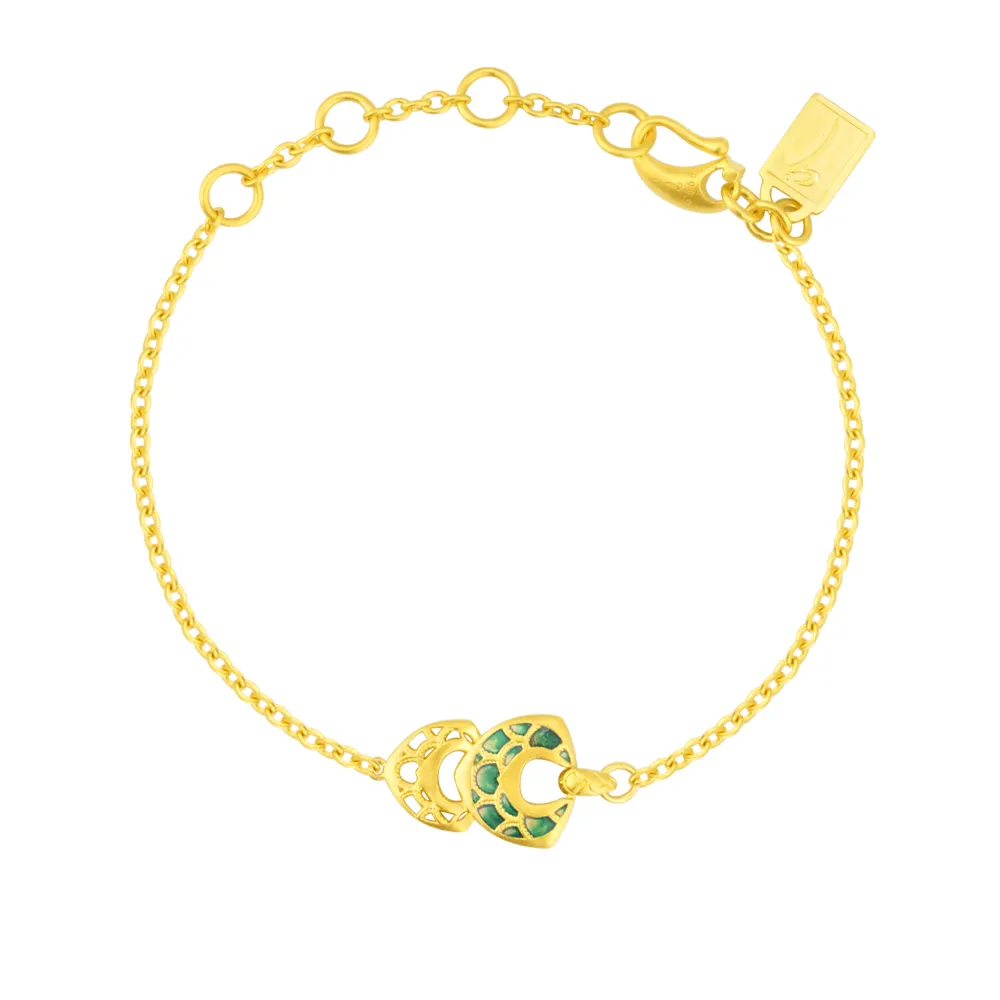 【Just Gold 鎮金店】幻彩龍麟 黃金手鍊