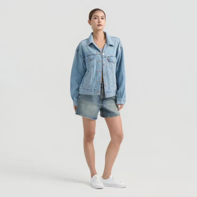 【LEVIS】Cinch 寬鬆歲月刷色短褲 / 微彈性 女生牛仔褲 熱賣單品 003KI-0062