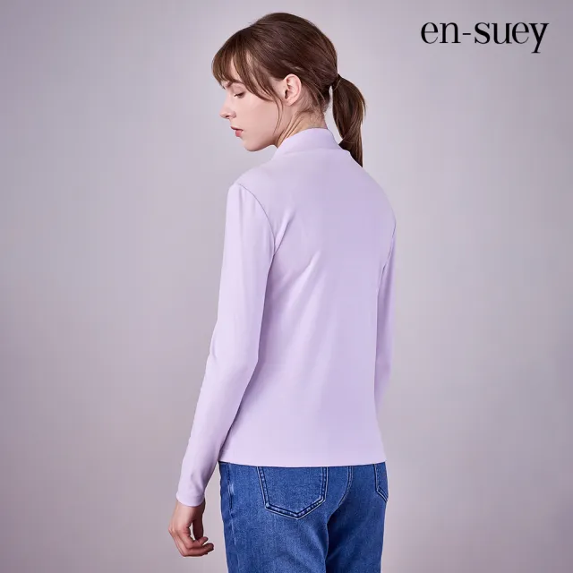 【en-suey 銀穗】EU彈性修身半高領內搭上衣-女
