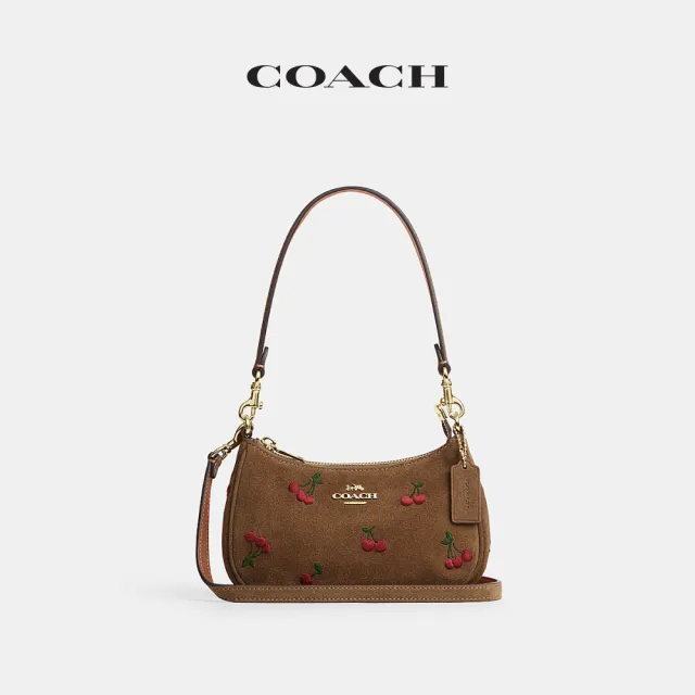 【COACH】蔻馳官方直營 TERI迷你櫻桃刺繡斜背手袋 斜背包-IM/混合雪松木色(CFN72)