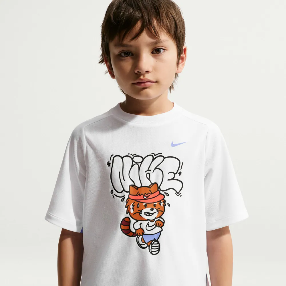 【NIKE 耐吉】短袖上衣 童裝 大童 男童 速乾 B NK DF MULTI SS TOP 白 IV2635-100