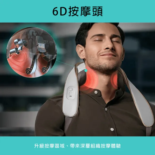 【SKG】台灣獨家總代理 H5 Mini 頸椎按摩披肩 6D無線肩頸按摩器(肩頸揉捏、免手持、熱敷)
