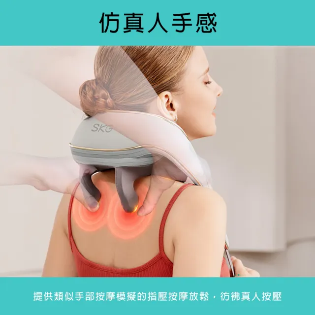 【SKG】台灣獨家總代理 H5 Mini 頸椎按摩披肩 6D無線肩頸按摩器(肩頸揉捏、免手持、熱敷)