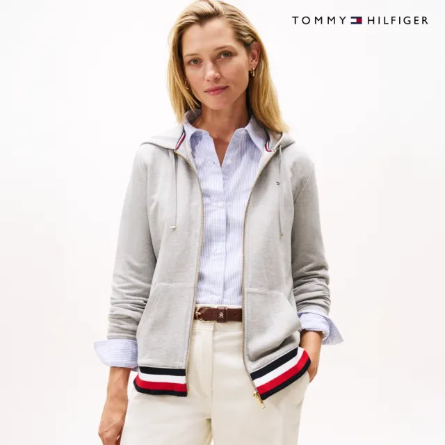 【TOMMY HILFIGER】官方旗艦館Heritage 拉鍊連帽外套 灰色