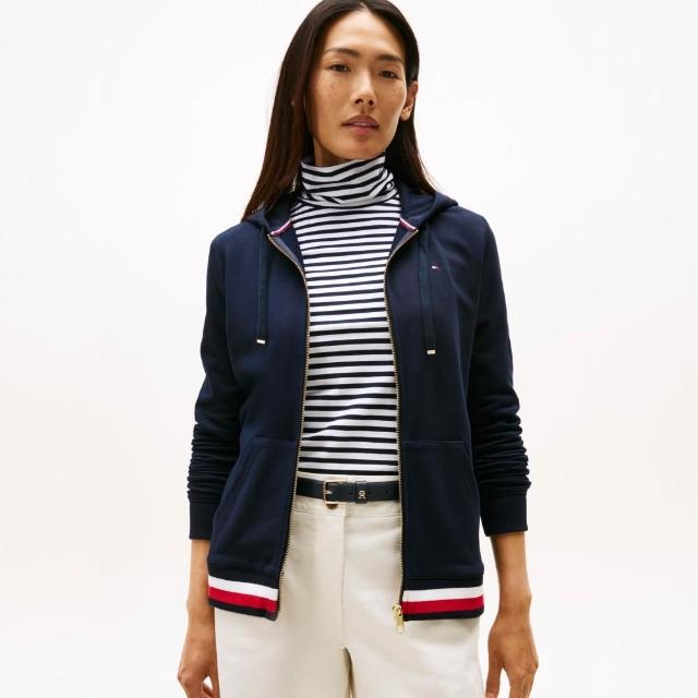 【TOMMY HILFIGER】官方旗艦館Heritage 拉鍊連帽外套 藍色