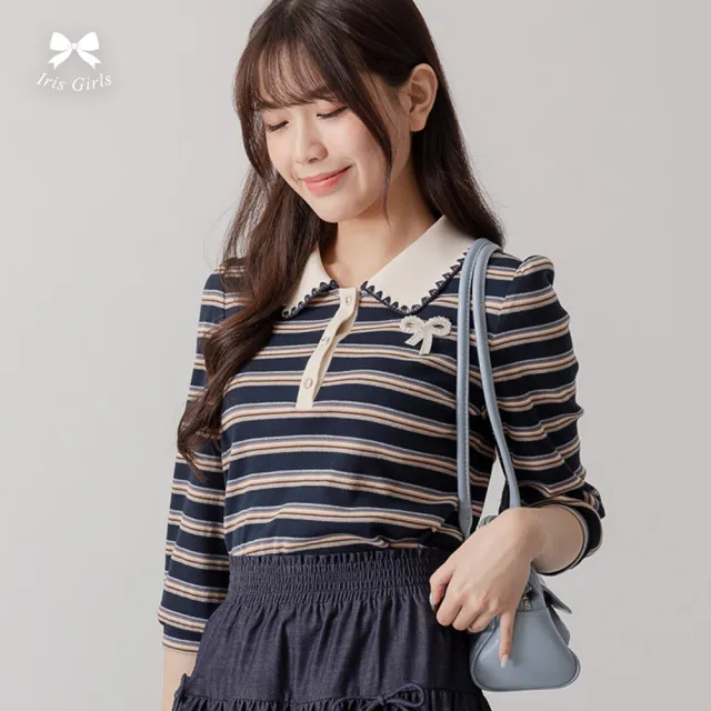 【Iris Girls 艾莉詩】經典條紋POLO衫-65901