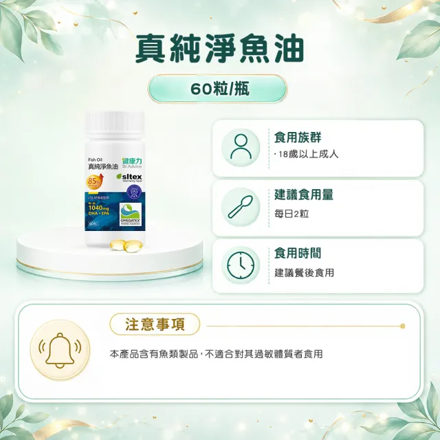 【Dr.Advice 健康力】高濃度真純淨魚油60粒x7瓶_共420粒 徐若瑄代言(高濃度 rTG型態)