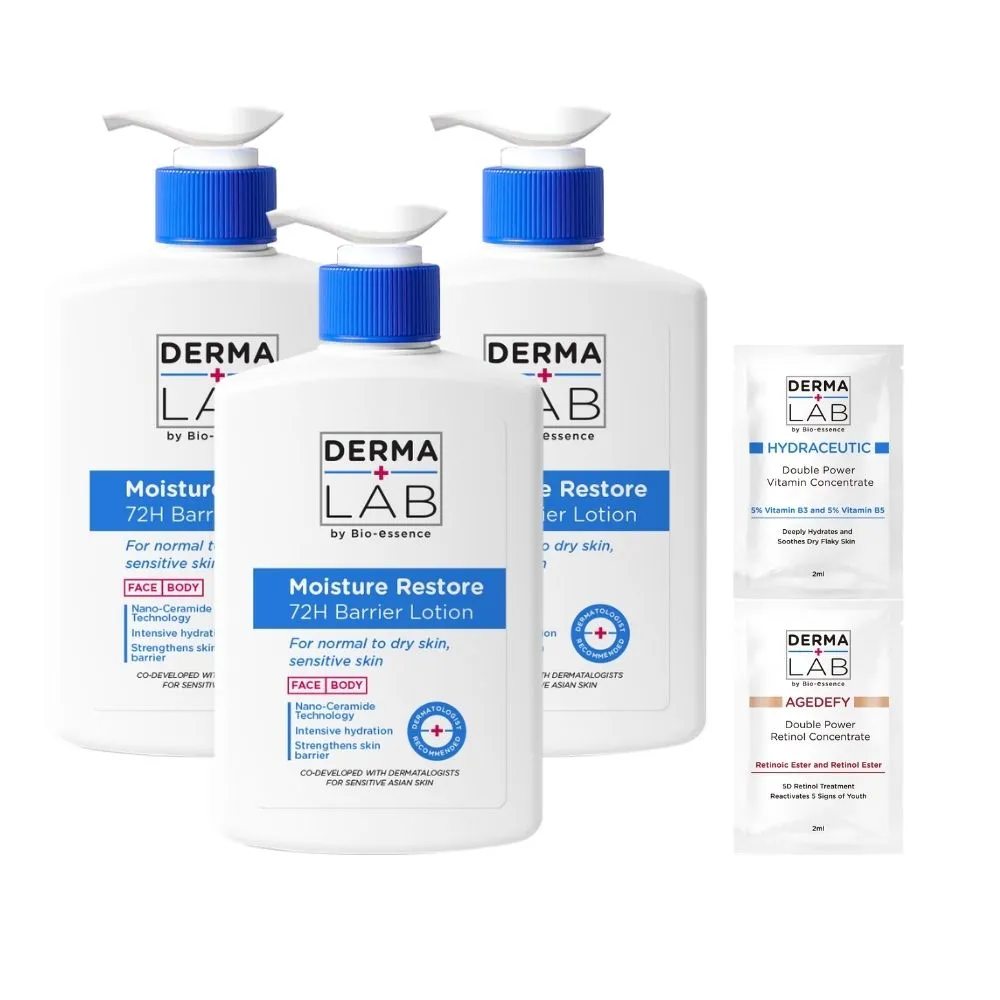 【DermaLab 德美醫研】72H鎖水屏障修護乳500ml(3入組)
