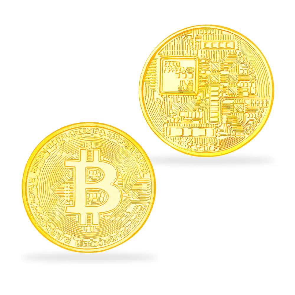 【福西珠寶】黃金擺件 比特幣擺件 超大顆純金金幣 (金重1.57錢正負0.03錢)