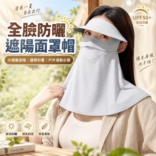 【LEESA】騎行面罩\全臉防曬\透氣面罩\防曬面罩\女生帽子\遮陽帽\護眼角\口罩\冰絲面罩\純色面
