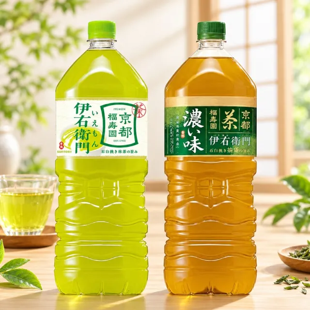 【Suntory 三得利】伊右衛門綠茶飲系列2Lx6入/箱 (濃厚綠茶/京都綠茶)