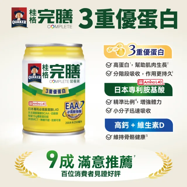 【桂格完膳】營養素3重優蛋白250mlx24x2箱 共48入