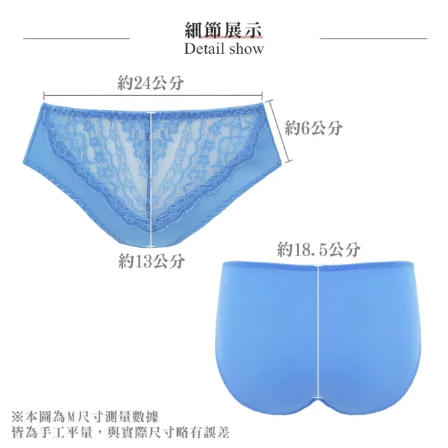 【Swear 思薇爾】花漾織夢系列M-XXL蕾絲中腰三角女內褲(英國藍)