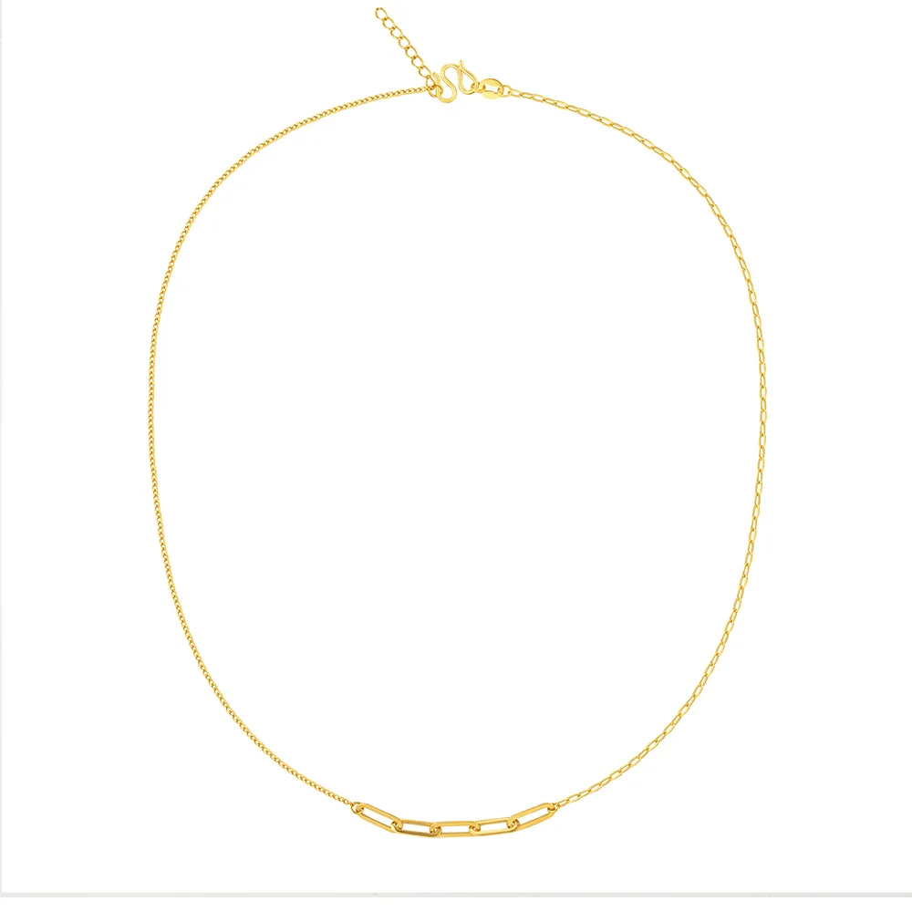 【Just Gold 鎮金店】輕奢 方格 黃金項鍊
