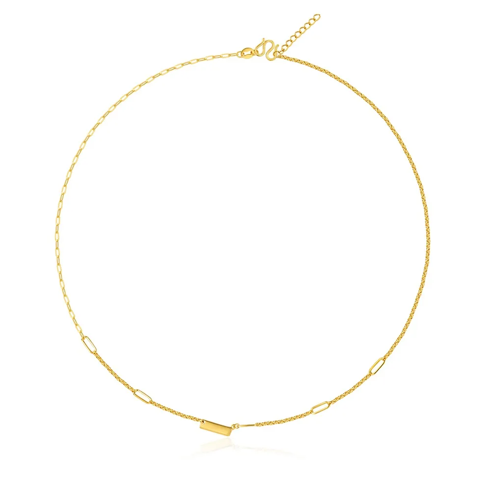 【Just Gold 鎮金店】輕奢 許願 黃金項鍊