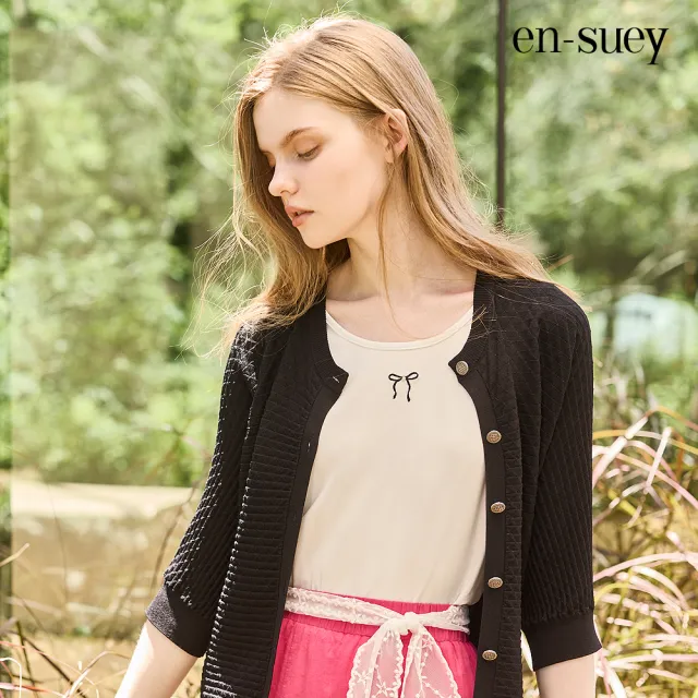 【en-suey 銀穗】蝴蝶結無袖涼爽小背心-女