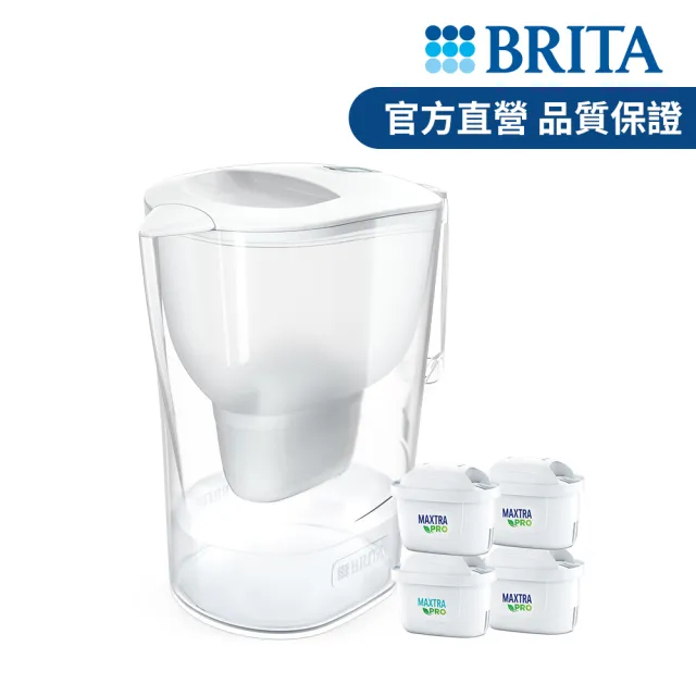 【BRITA】愛奴娜Aluna XL濾水壺+3入去水垢濾芯(共1壺4芯)