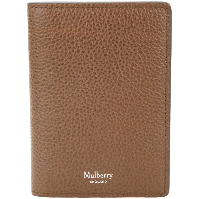 【MULBERRY】Heritage 荔枝紋牛皮 直式卡片夾(棕色 質感真皮 英國精品)