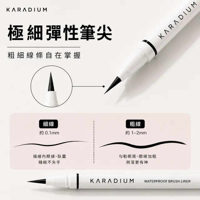 【Karadium】韓國原裝 極細完美防水抗暈眼線筆 溫水輕鬆卸除