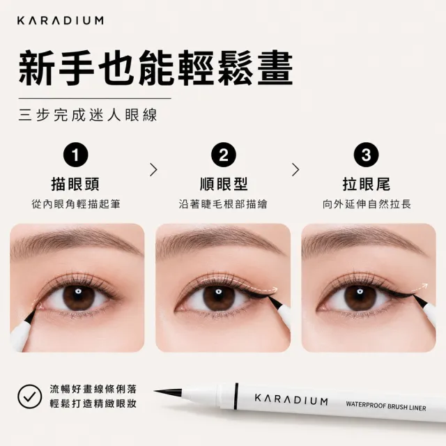 【Karadium】韓國原裝 極細完美防水抗暈眼線筆 溫水輕鬆卸除
