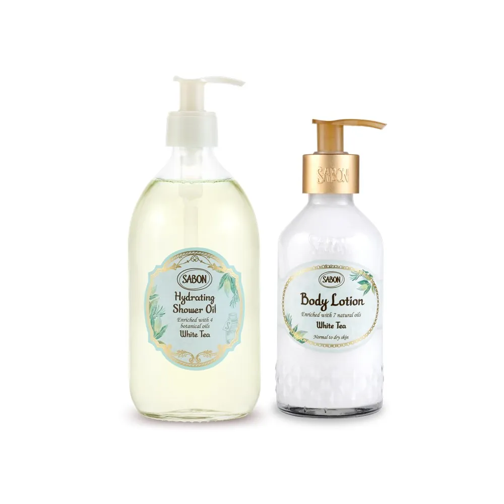【SABON】官方直營 沐浴修護保養組(輕潤沐浴油500ml+圓瓶身體乳液200ml)