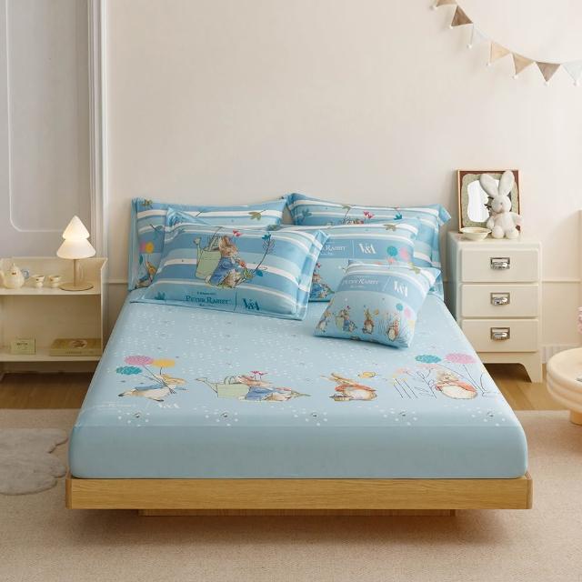 【PETER RABBIT 比得兔】單人床包枕套二件組-任選(正版授權/床包/枕套/比得兔與V&A博物館)