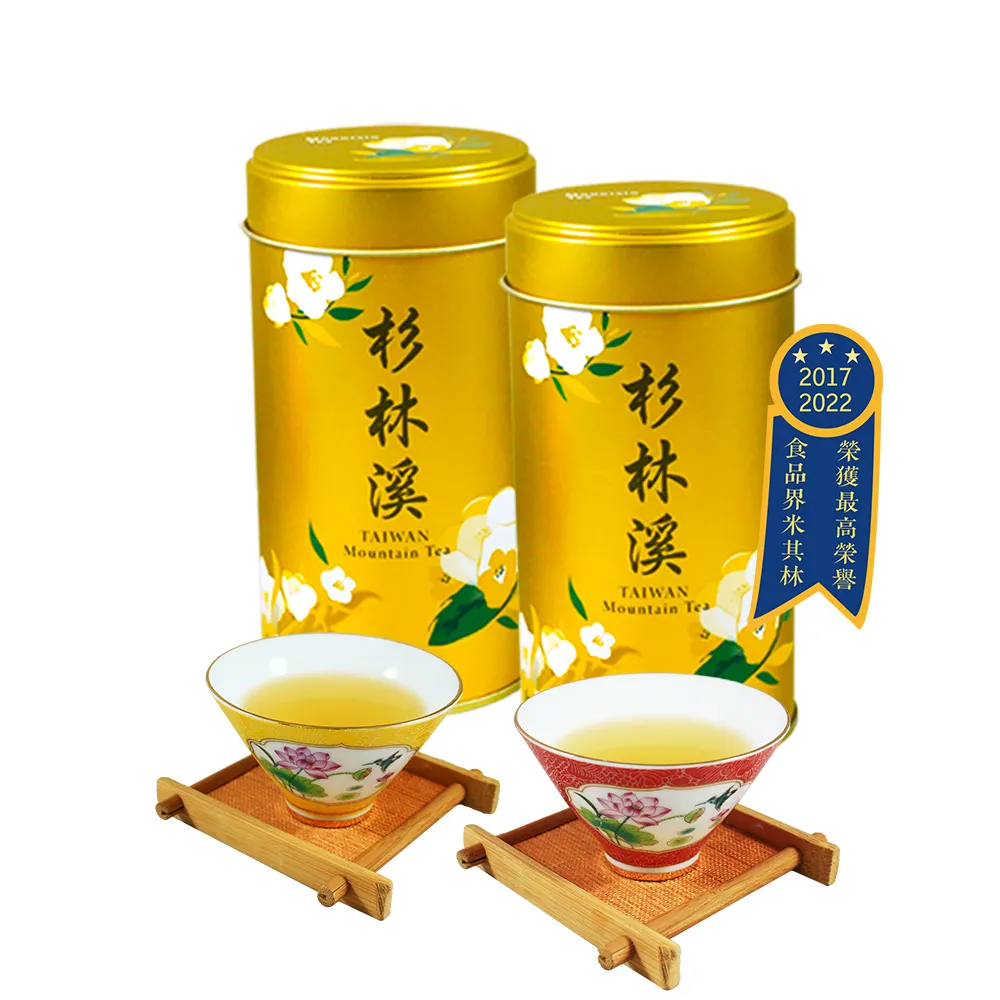 【鑫龍源】杉林溪有機烏龍+金萱茶葉2罐組(50g/罐共100g/有機認證茶/可冷泡茶/米其林3星/附提袋)