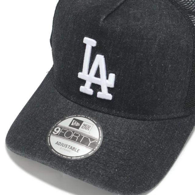 【NEW ERA】棒球帽 940 AF Washed Denim 卡車帽 洛杉磯道奇 黑 丹寧 NE60834087