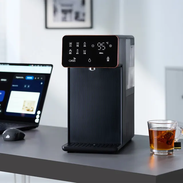 【OASIS】iWater桌上型三溫瞬熱飲水機(免安裝/冰溫熱/UV殺菌/SGS認證/4L大容量/開飲機/IF-301M)