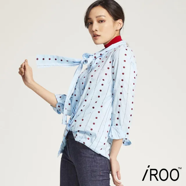 【iROO】印花結飾襯衫