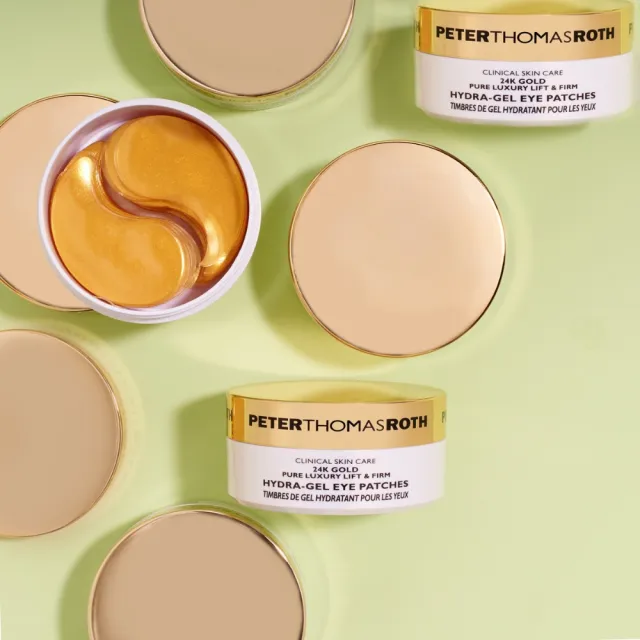 【Peter Thomas Roth 彼得羅夫】眼周撫紋優惠組(24K黃金眼膜60片+超緊繃眼膠20ML)
