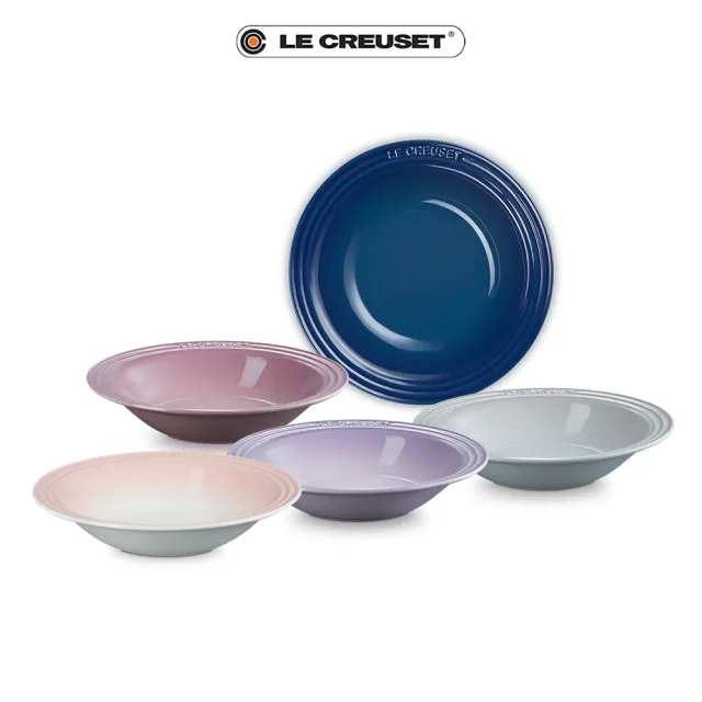 【Le Creuset】瓷器東京款義麵盤25cm(極光午夜藍/迷霧灰/藍鈴紫 3色選1)