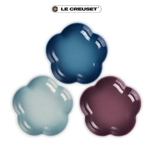 【Le Creuset】瓷器花型盤-中(水手藍/無花果/海洋之花 3色選1)