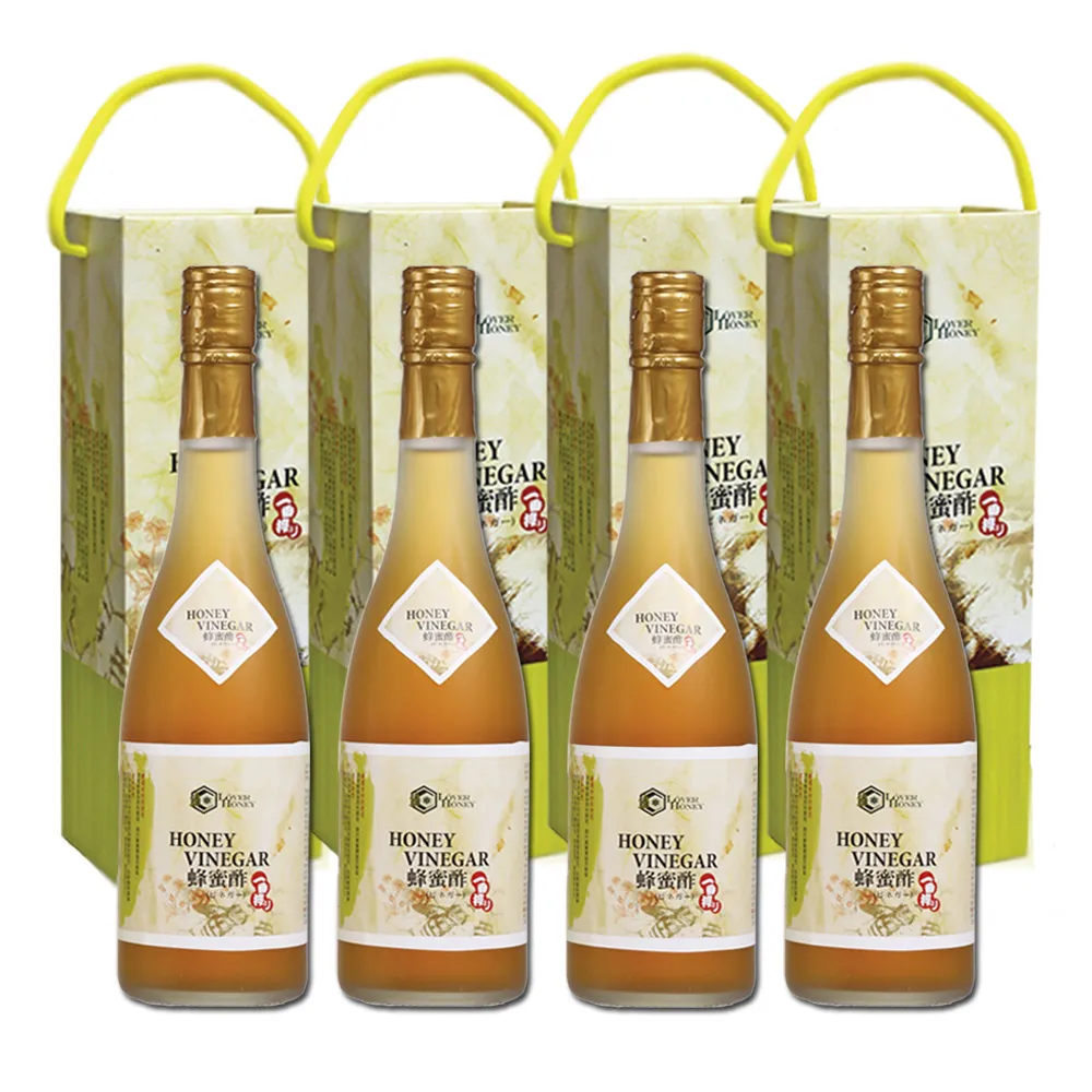 【情人蜂蜜】台灣健康蜂蜜酢飲500mlx4入組 附手提禮盒(中秋禮盒)